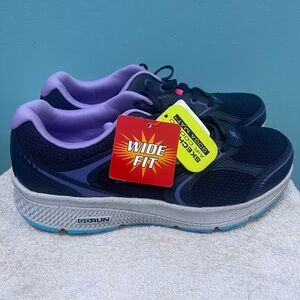 Skechers Women's Navy Athletic Walking Shoes with Lavender Lining